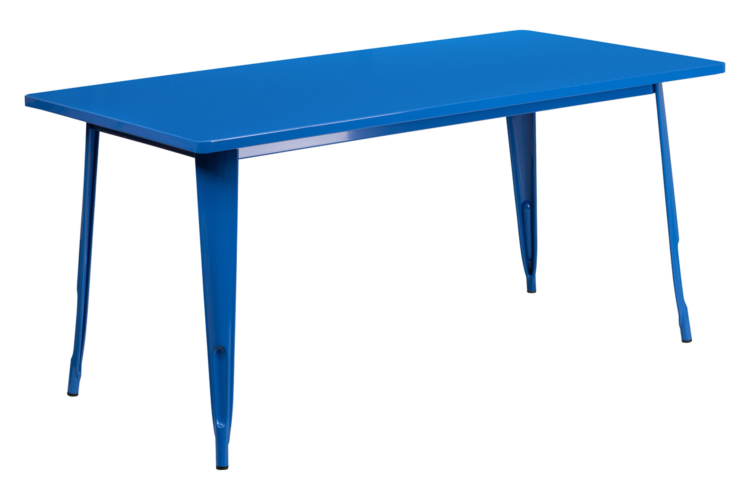 BLNK Charis Commercial Rectangular Metal Indoor-Outdoor Table - Blue