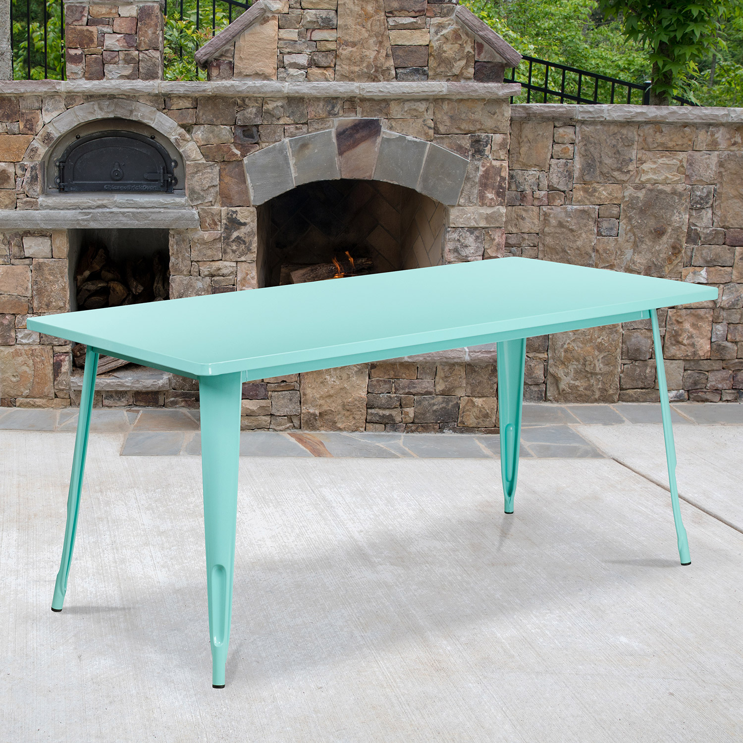 BLNK Charis Commercial Rectangular Metal Indoor-Outdoor Table