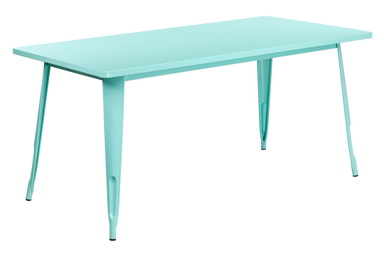 BLNK Charis Commercial Rectangular Metal Indoor-Outdoor Table - Mint Green