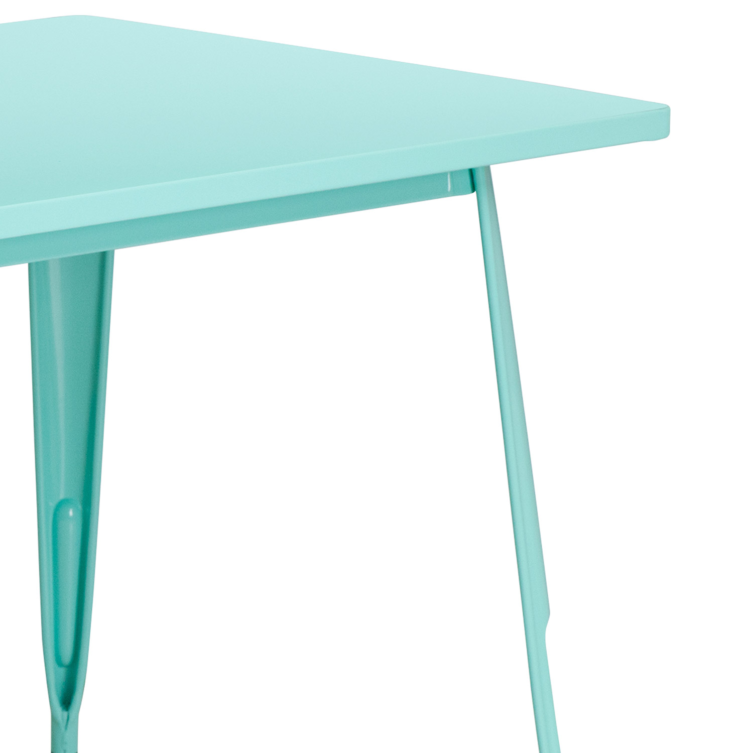 BLNK Charis Commercial Rectangular Metal Indoor-Outdoor Table - Mint Green