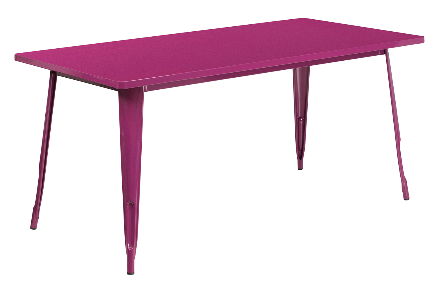 BLNK Charis Commercial Rectangular Metal Indoor-Outdoor Table - Purple