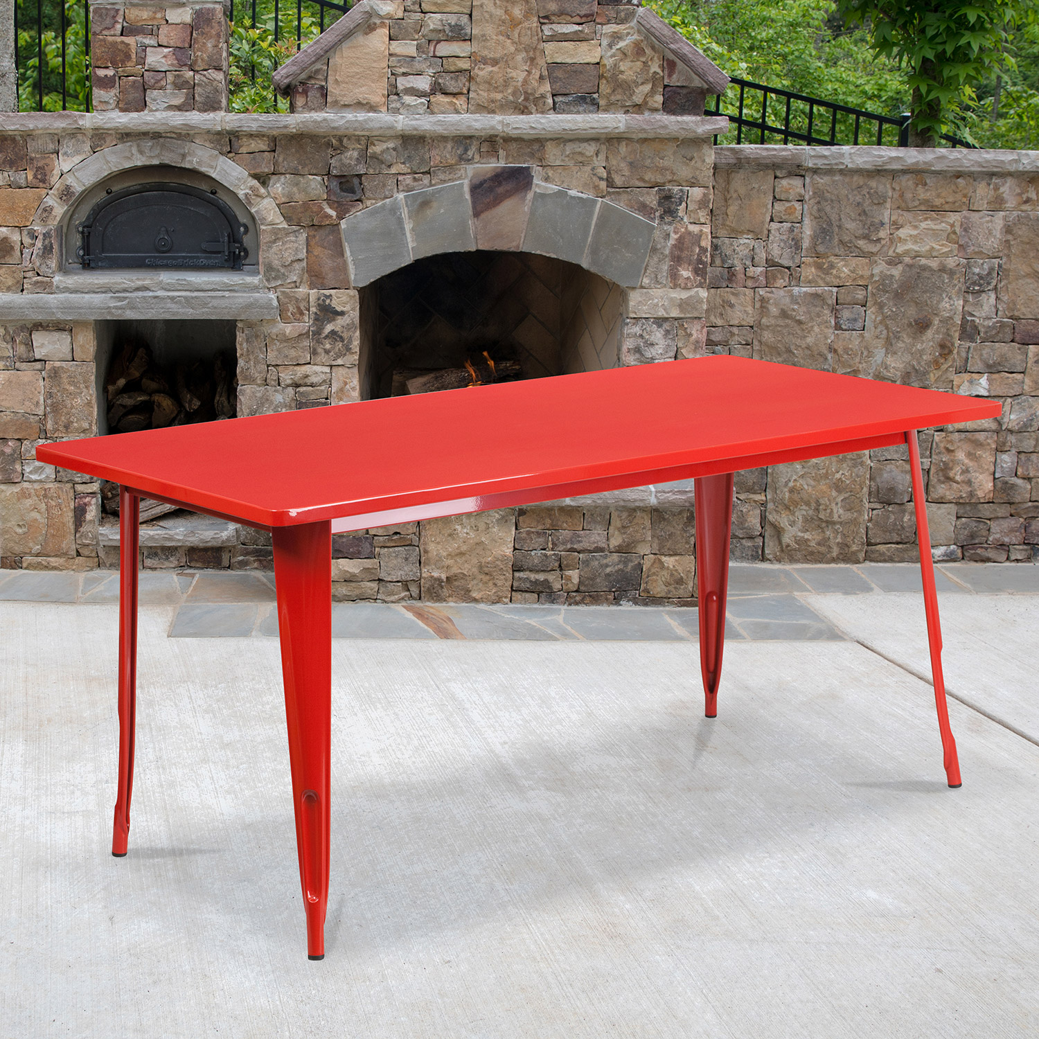 BLNK - Charis Commercial Rectangular Metal Indoor-Outdoor Table