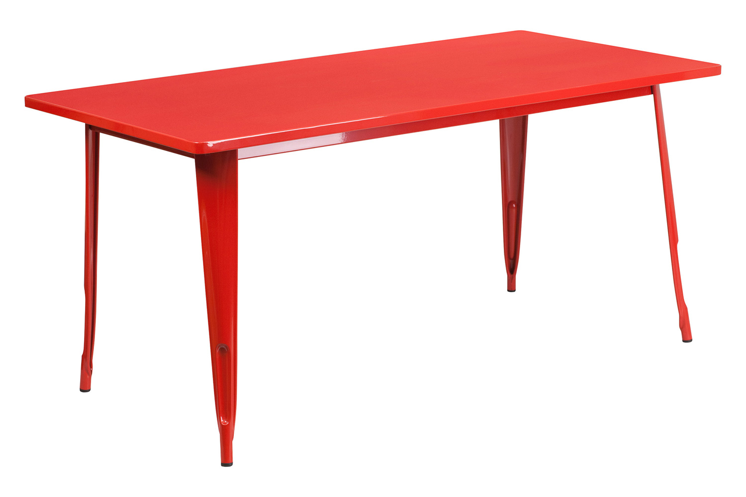 BLNK Charis Commercial Rectangular Metal Indoor-Outdoor Table - Red