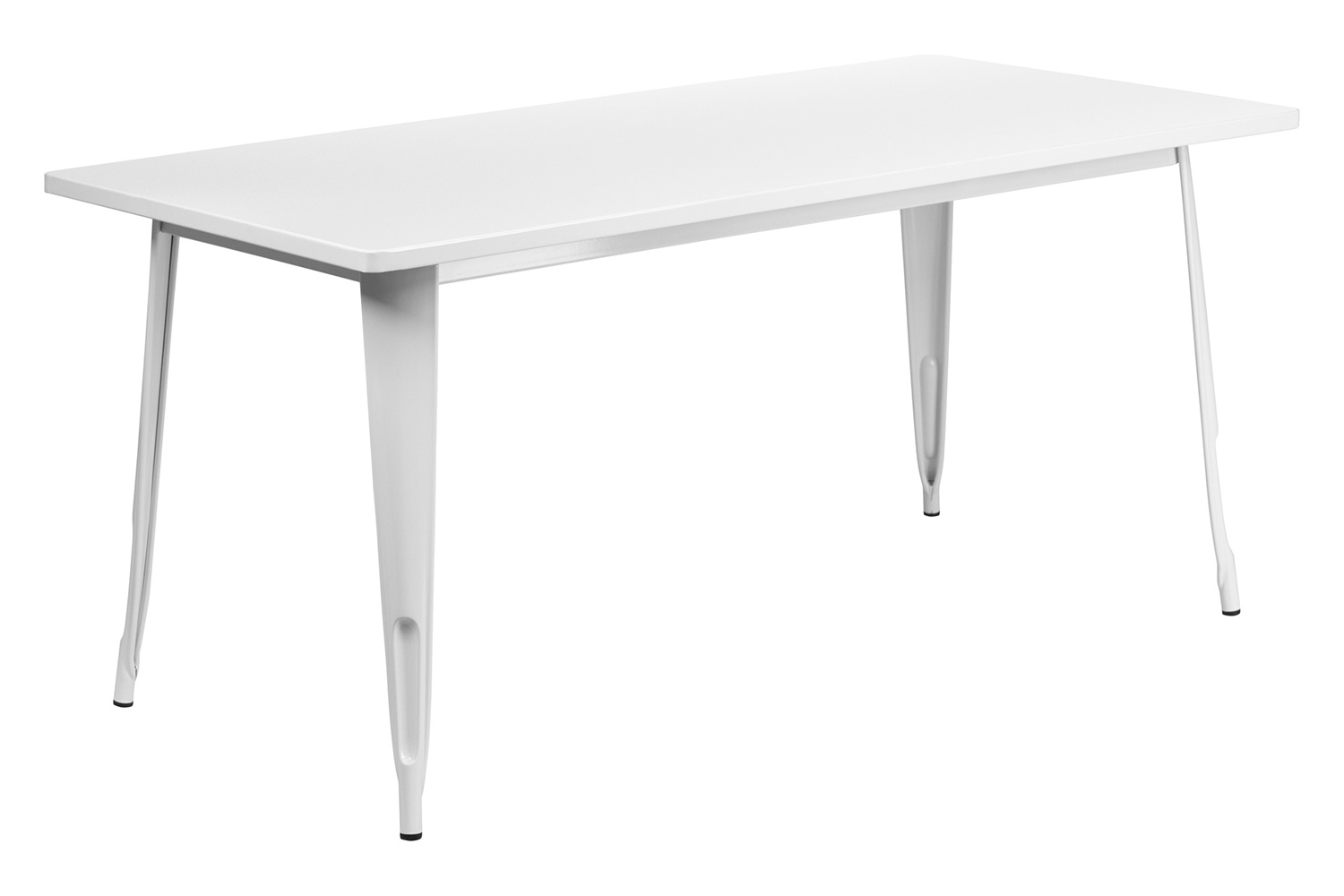 BLNK Charis Commercial Rectangular Metal Indoor-Outdoor Table - White