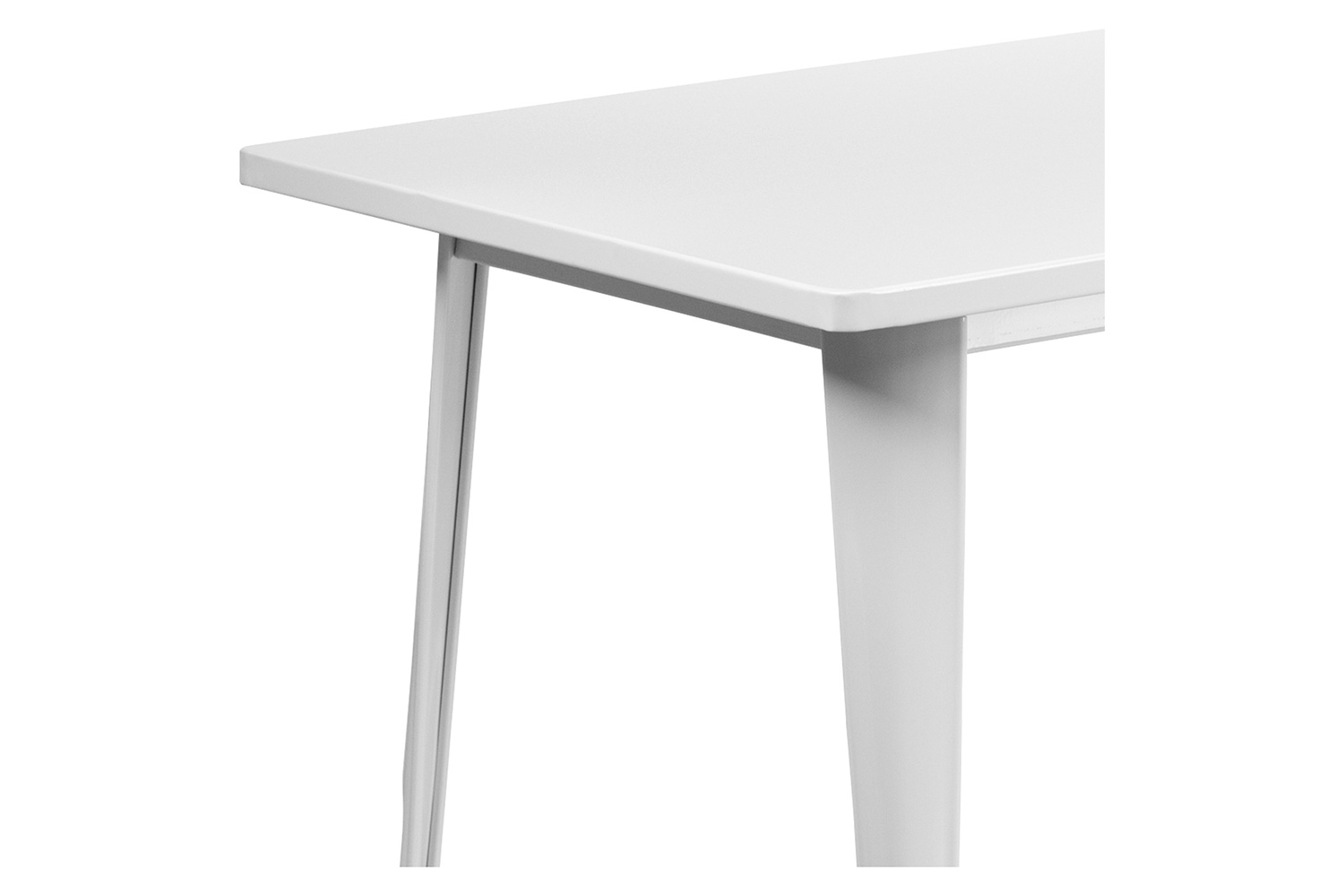 BLNK Charis Commercial Rectangular Metal Indoor-Outdoor Table - White