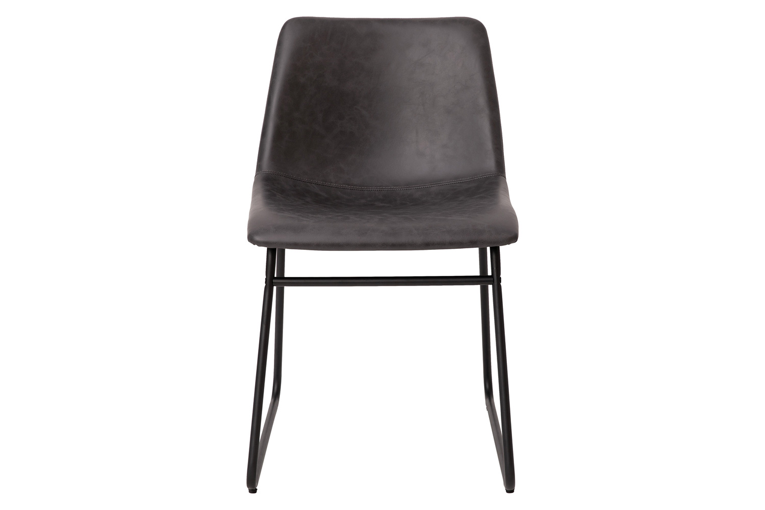 BLNK Butler LeatherSoft Table Height Dining Chair, Mid-Back Sled Base with Black Frame Set of 2 - Dark Gray