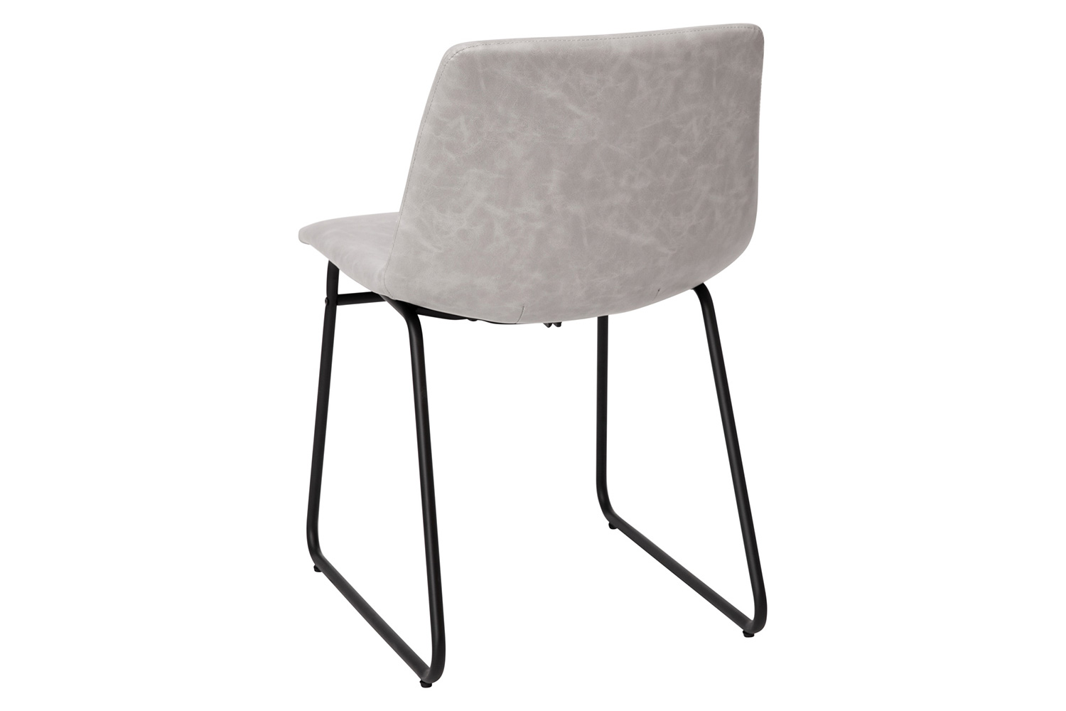 BLNK Butler LeatherSoft Table Height Dining Chair, Mid-Back Sled Base with Black Frame Set of 2 - Light Gray