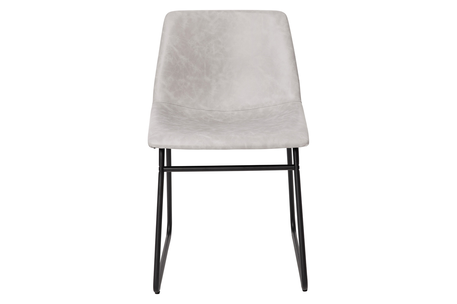 BLNK Butler LeatherSoft Table Height Dining Chair, Mid-Back Sled Base with Black Frame Set of 2 - Light Gray