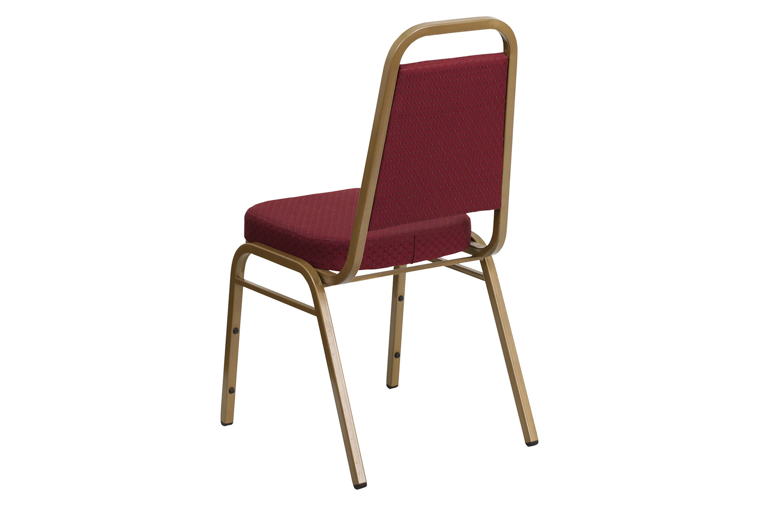 BLNK™ HERCULES Series Fabric Trapezoidal Back Stacking Banquet Chair with Gold Frame - Burgundy Patterned