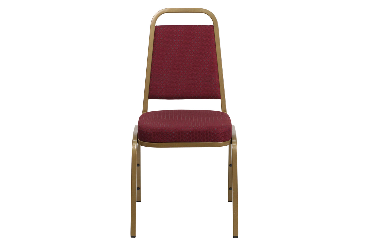 BLNK™ HERCULES Series Fabric Trapezoidal Back Stacking Banquet Chair with Gold Frame - Burgundy Patterned