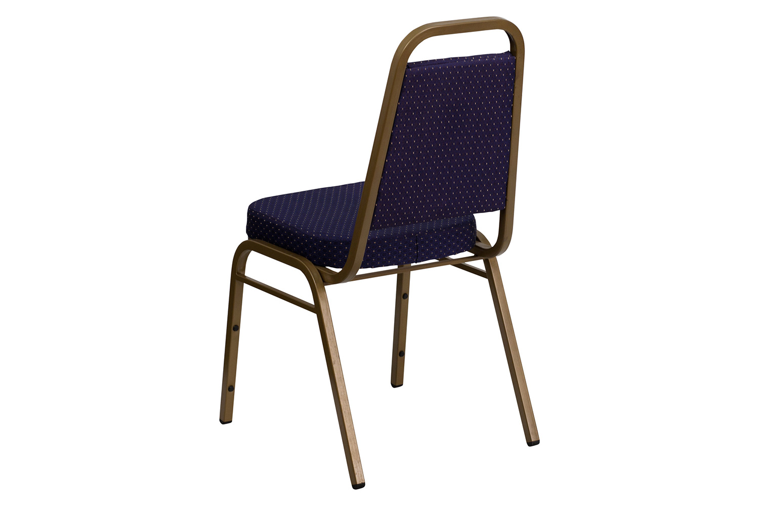 BLNK™ HERCULES Series Fabric Trapezoidal Back Stacking Banquet Chair with Gold Frame - Navy Patterned