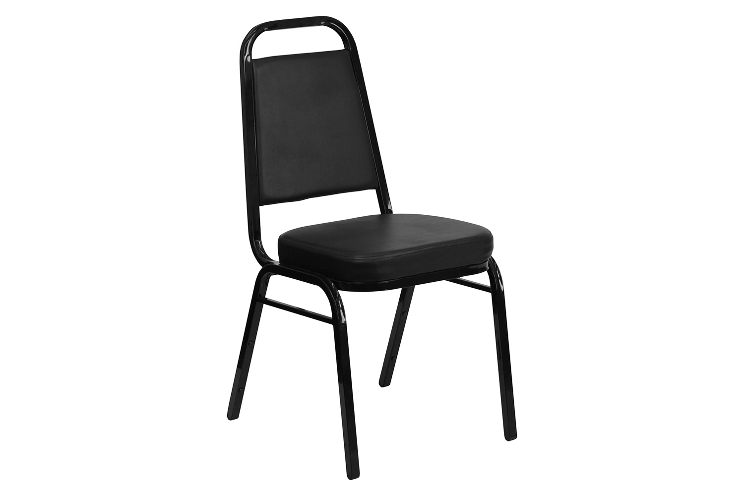 BLNK™ HERCULES Series Vinyl Trapezoidal Back Stacking Banquet Chair - Black, 36"H