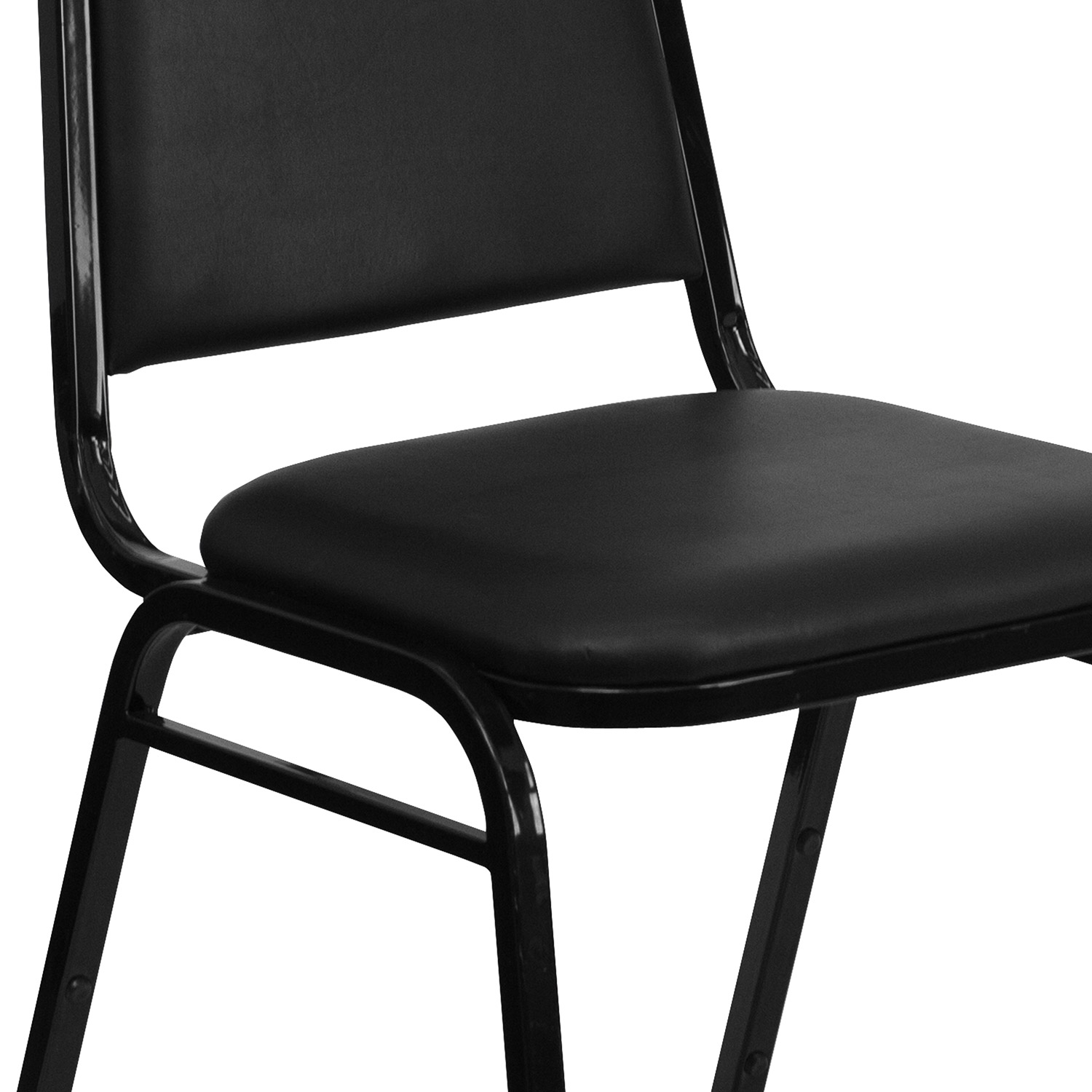 BLNK™ HERCULES Series Vinyl Trapezoidal Back Stacking Banquet Chair - Black, 36"H