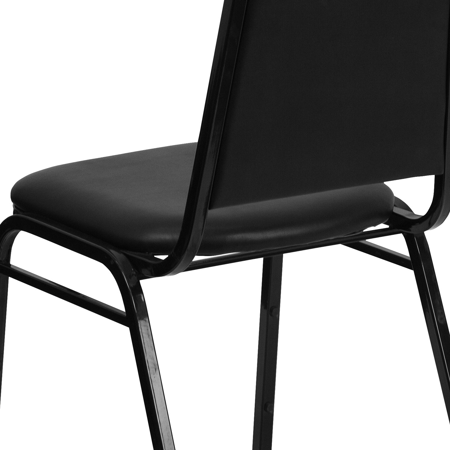 BLNK™ HERCULES Series Vinyl Trapezoidal Back Stacking Banquet Chair - Black, 36"H