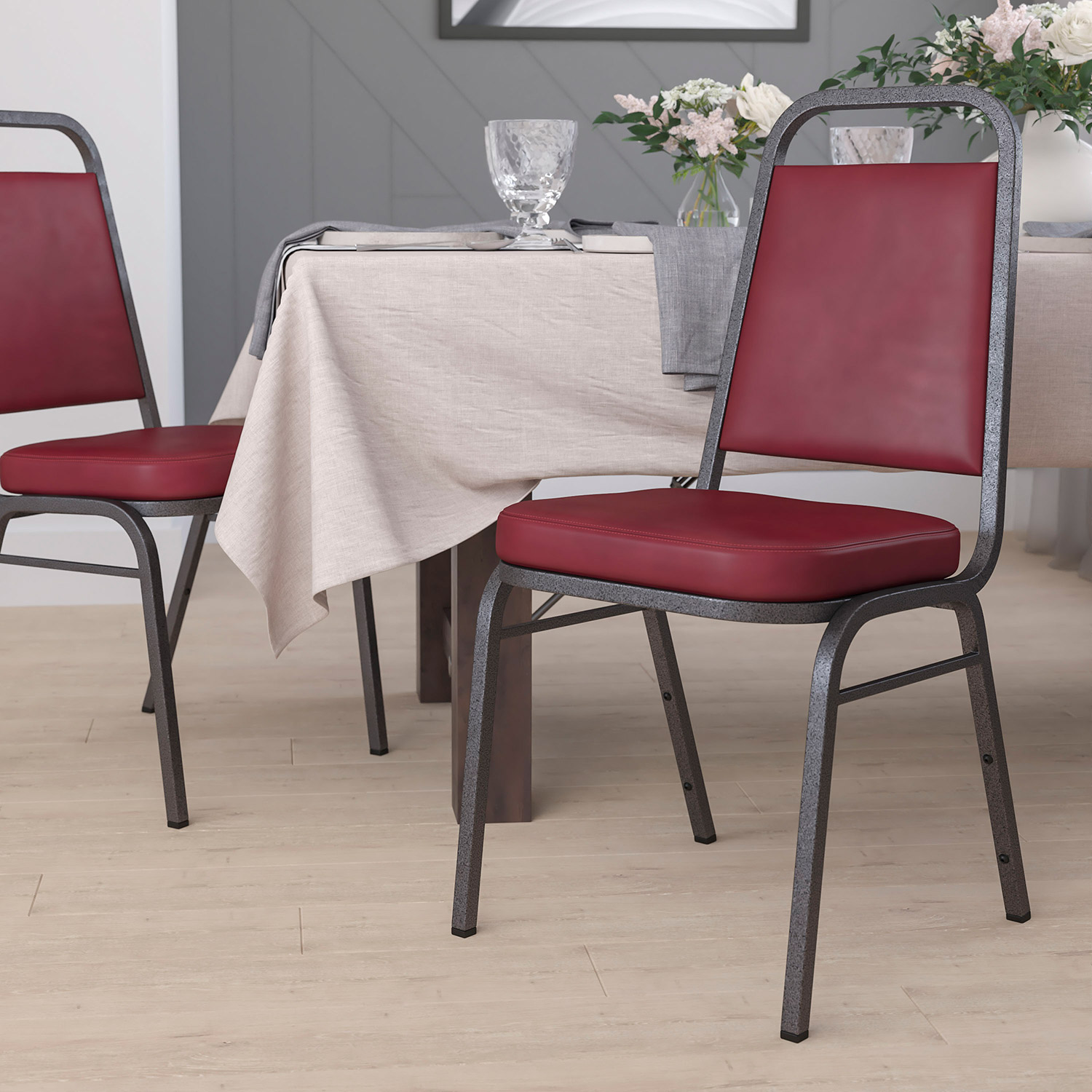 BLNK HERCULES Series Vinyl Trapezoidal Back Stacking Banquet Chair