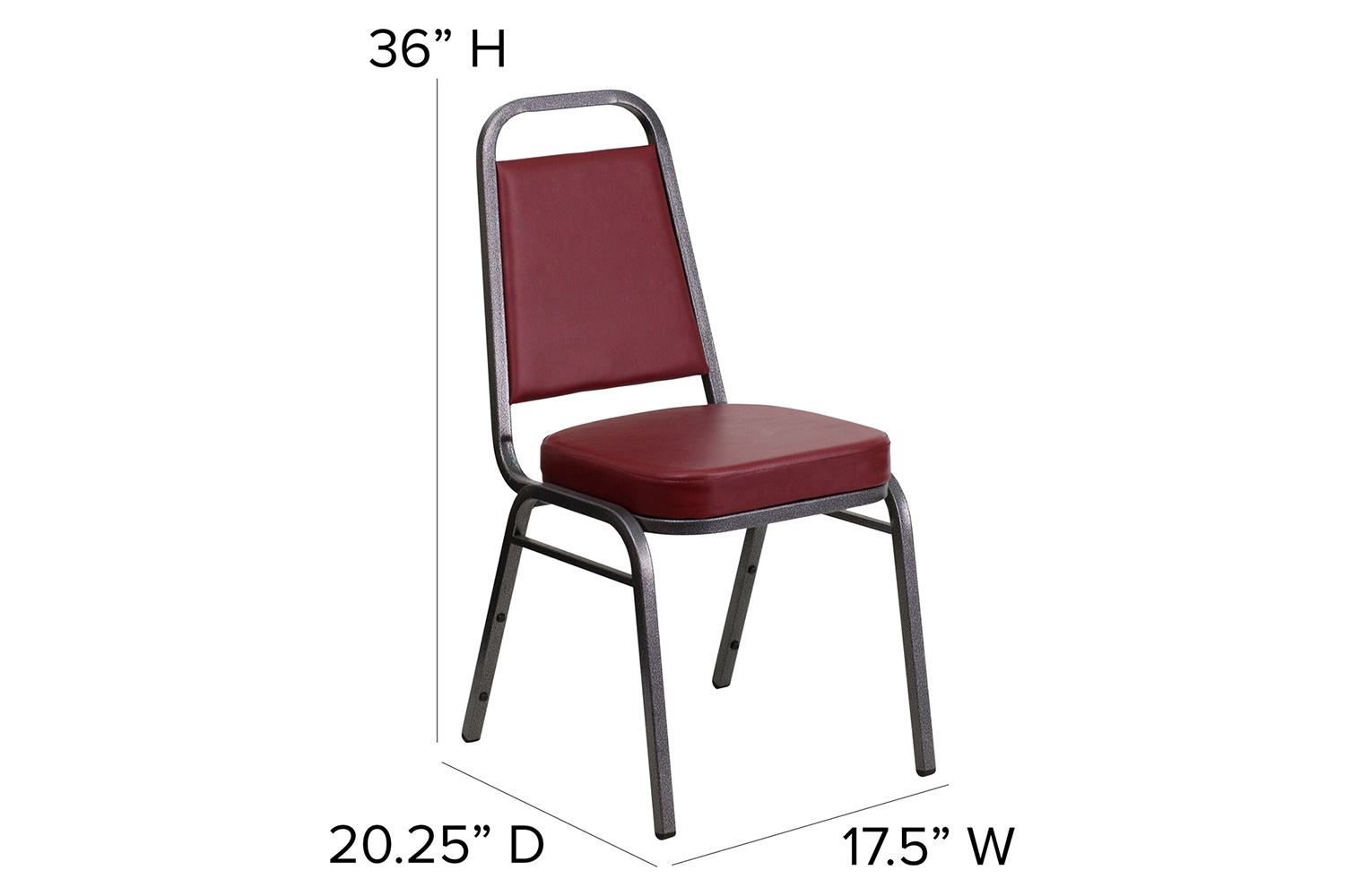 BLNK™ HERCULES Series Vinyl Trapezoidal Back Stacking Banquet Chair - Burgundy, 36"H