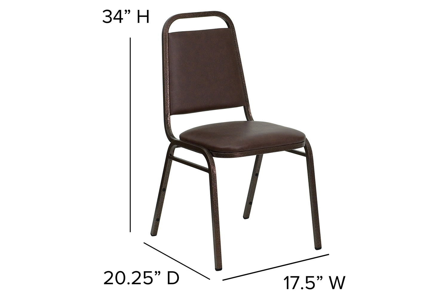 BLNK - HERCULES Series Vinyl Trapezoidal Back Stacking Banquet Chair with Copper Vein Frame