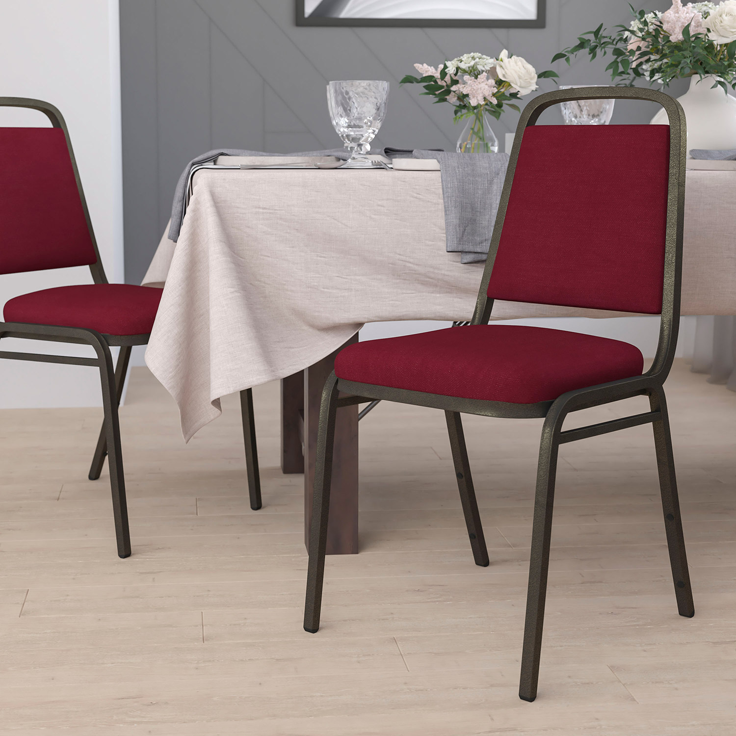 BLNK HERCULES Series Fabric Trapezoidal Back Stacking Banquet Chair