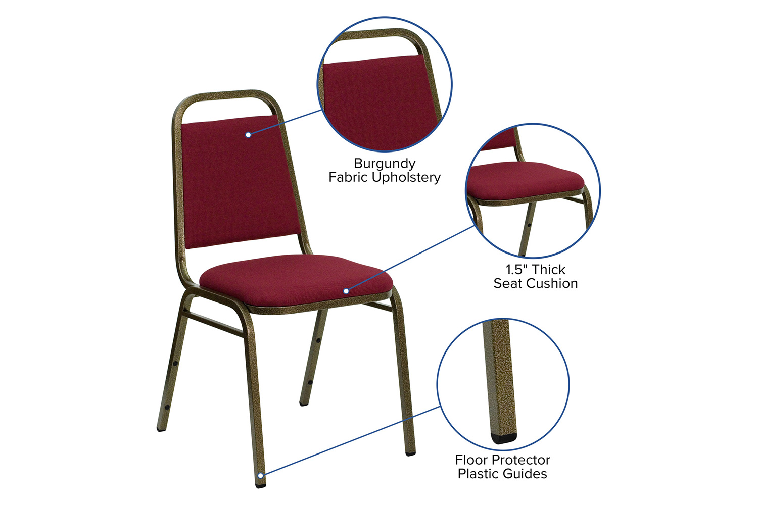 BLNK HERCULES Series Fabric Trapezoidal Back Stacking Banquet Chair - Red