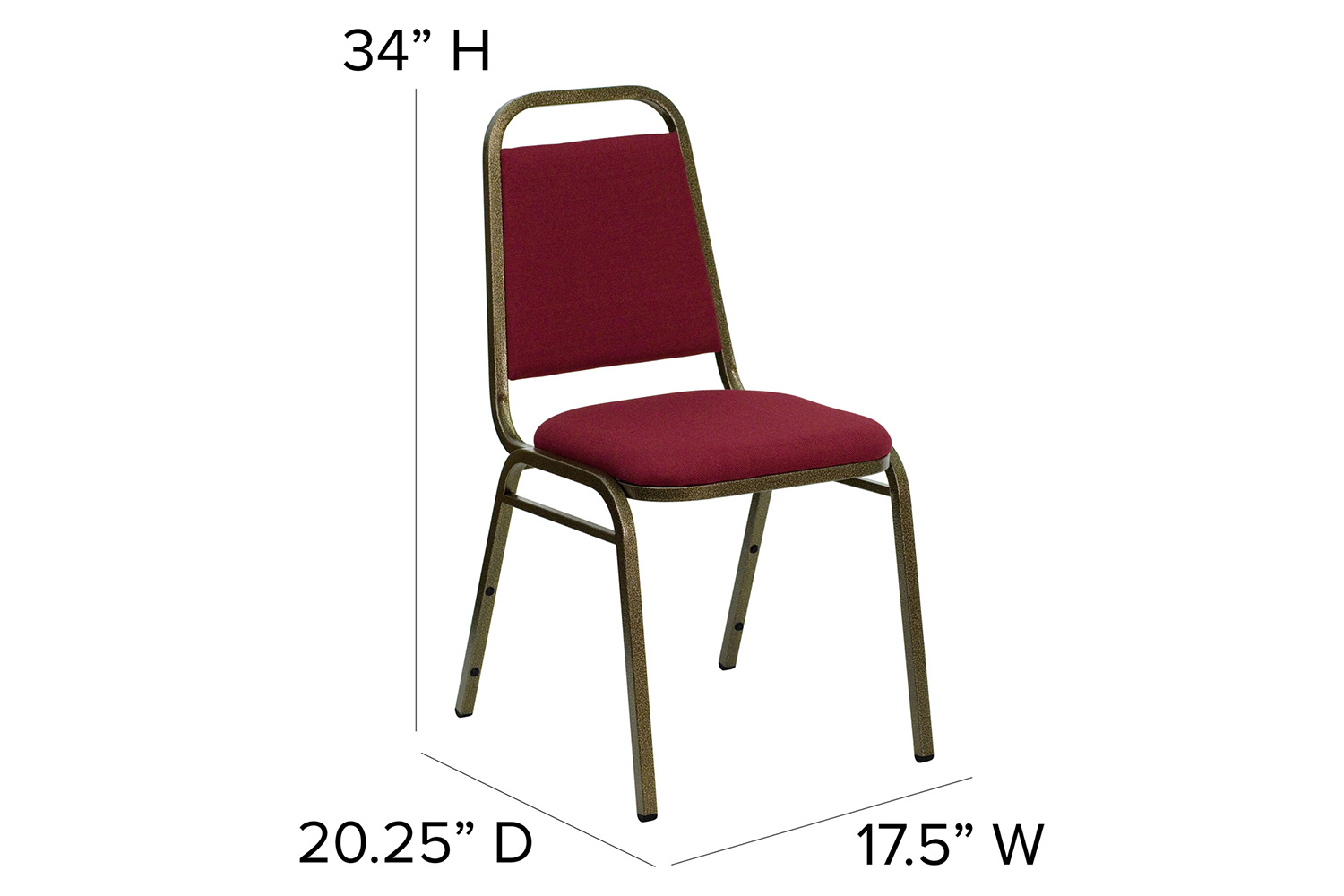 BLNK HERCULES Series Fabric Trapezoidal Back Stacking Banquet Chair - Red