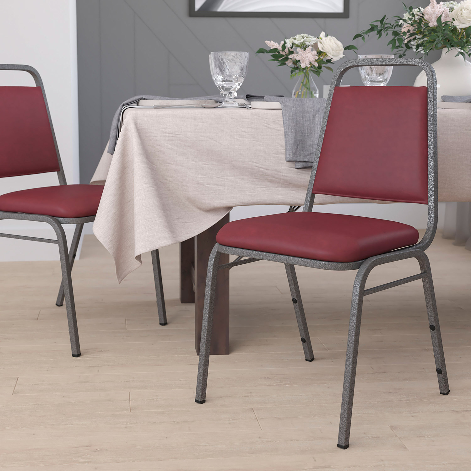 BLNK HERCULES Series Vinyl Trapezoidal Back Stacking Banquet Chair