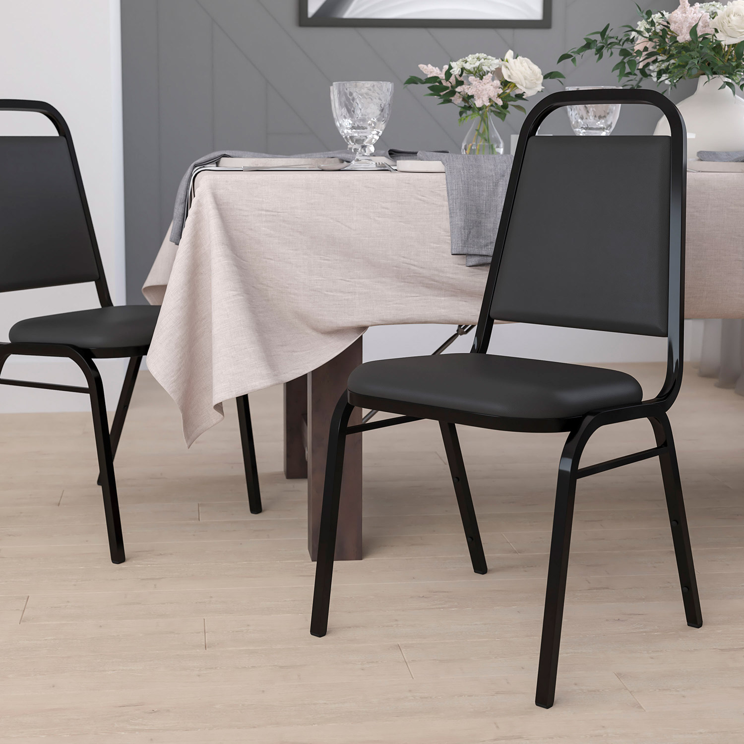 BLNK HERCULES Series Vinyl Trapezoidal Back Stacking Banquet Chair