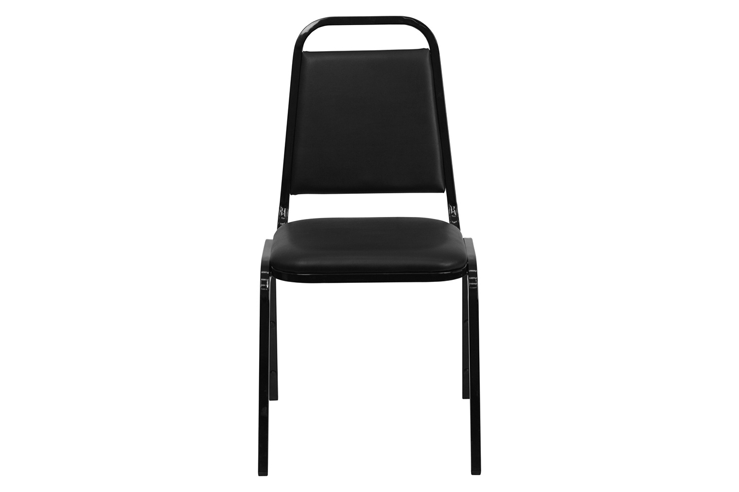 BLNK™ HERCULES Series Vinyl Trapezoidal Back Stacking Banquet Chair - Black, 34"H