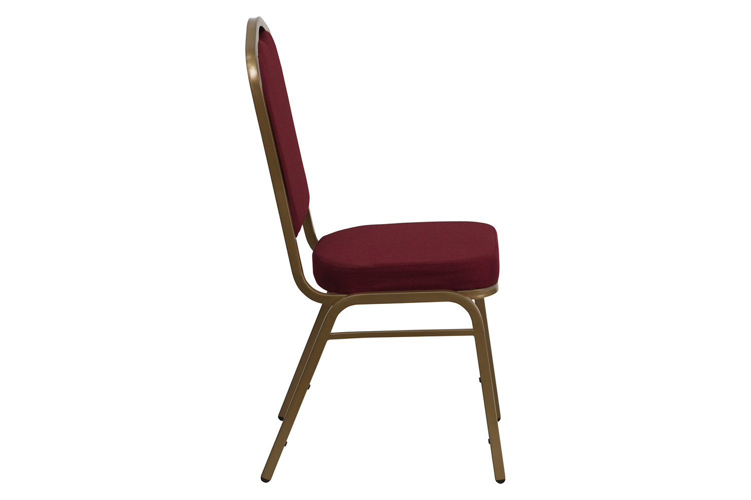 BLNK™ HERCULES Series Fabric Crown Back Stacking Banquet Chair with Gold Frame - Burgundy