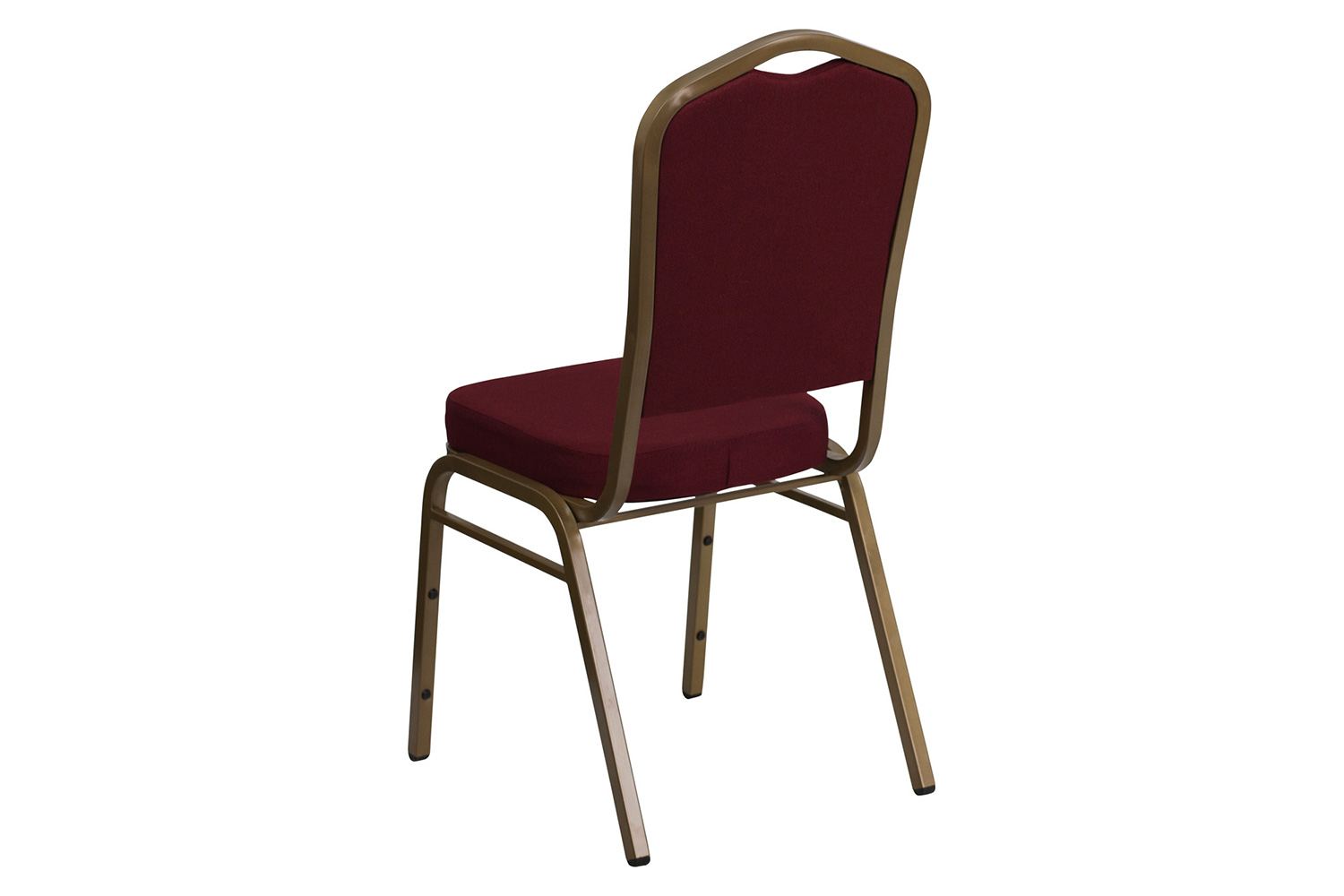 BLNK™ HERCULES Series Fabric Crown Back Stacking Banquet Chair with Gold Frame - Burgundy