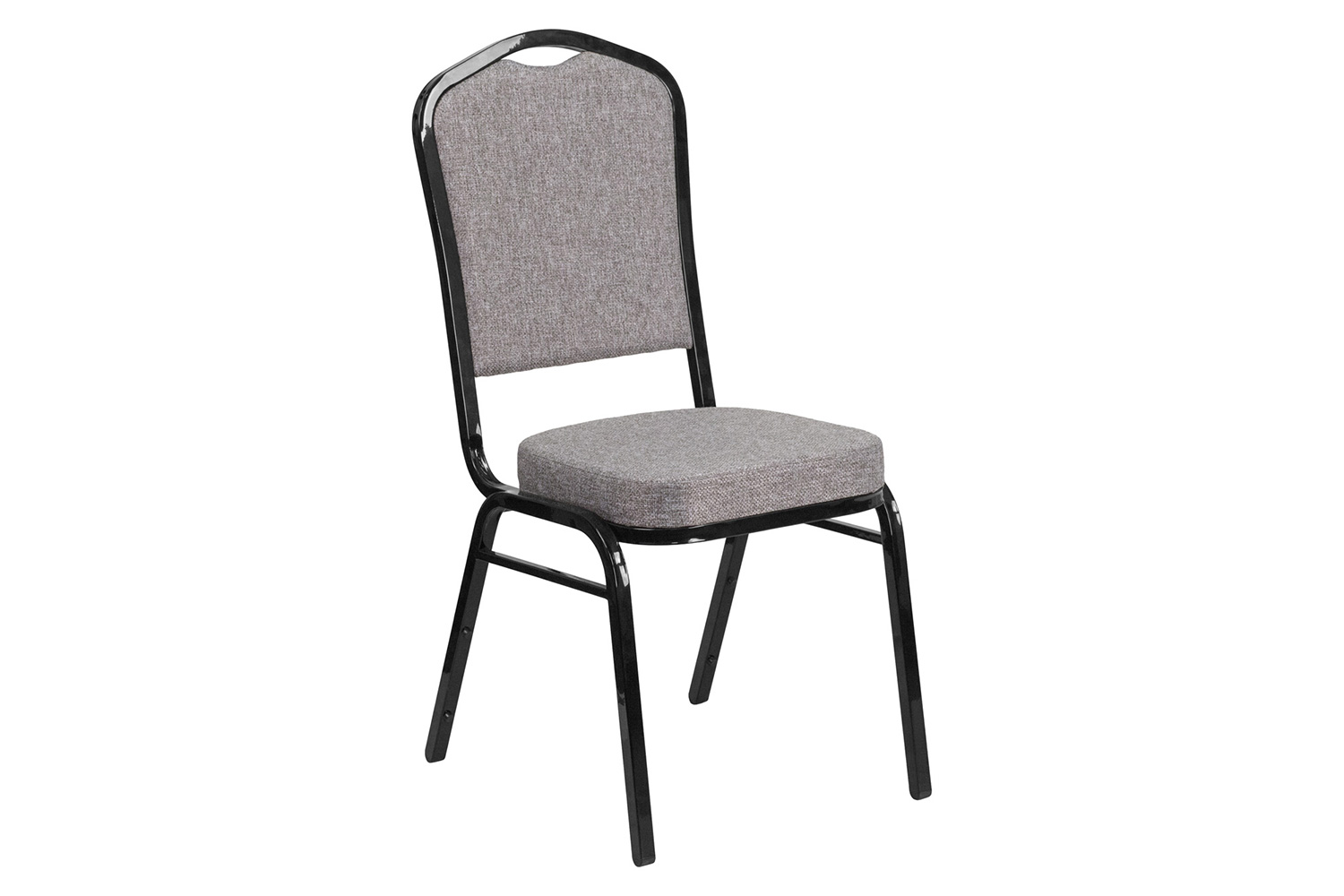 BLNK - HERCULES Series Fabric Crown Back Stacking Banquet Chair with Black Frame