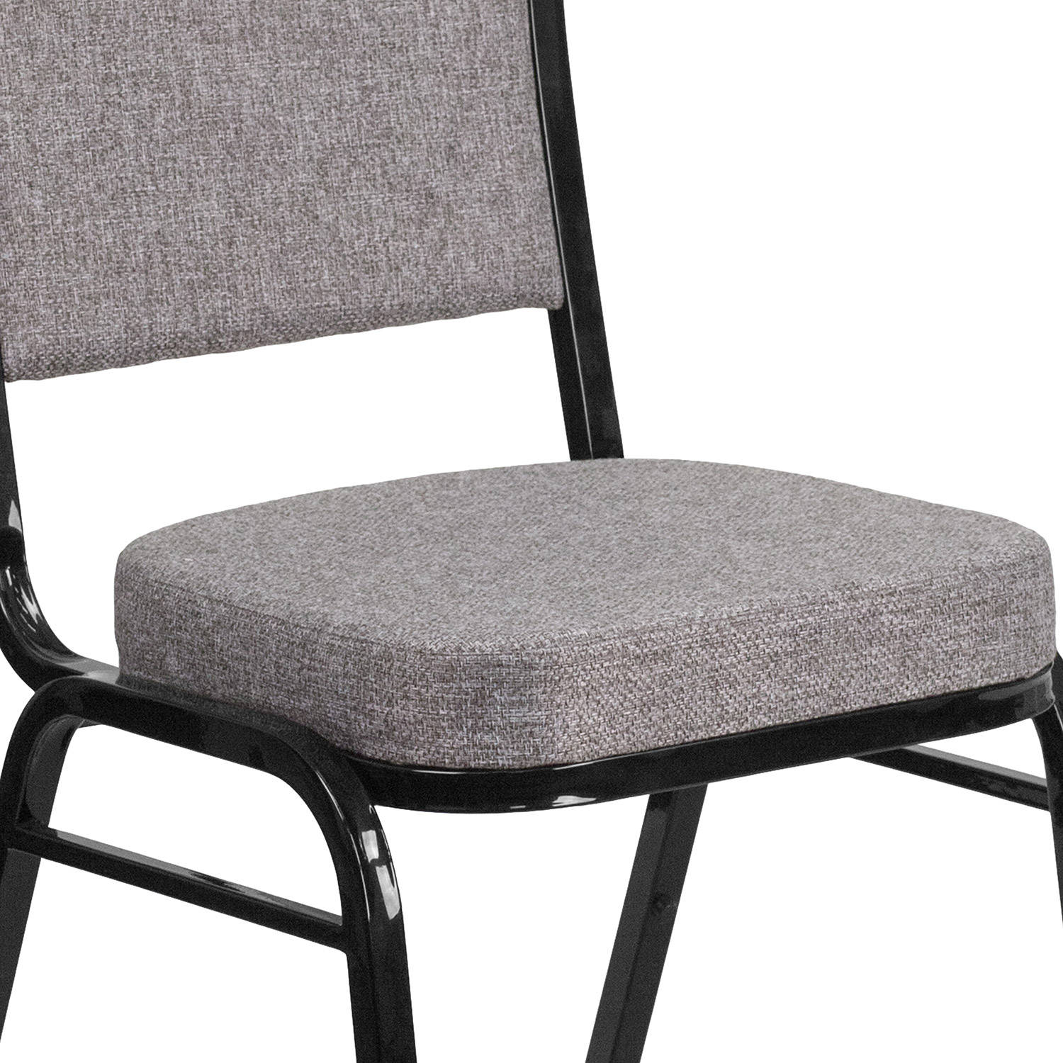 BLNK - HERCULES Series Fabric Crown Back Stacking Banquet Chair with Black Frame