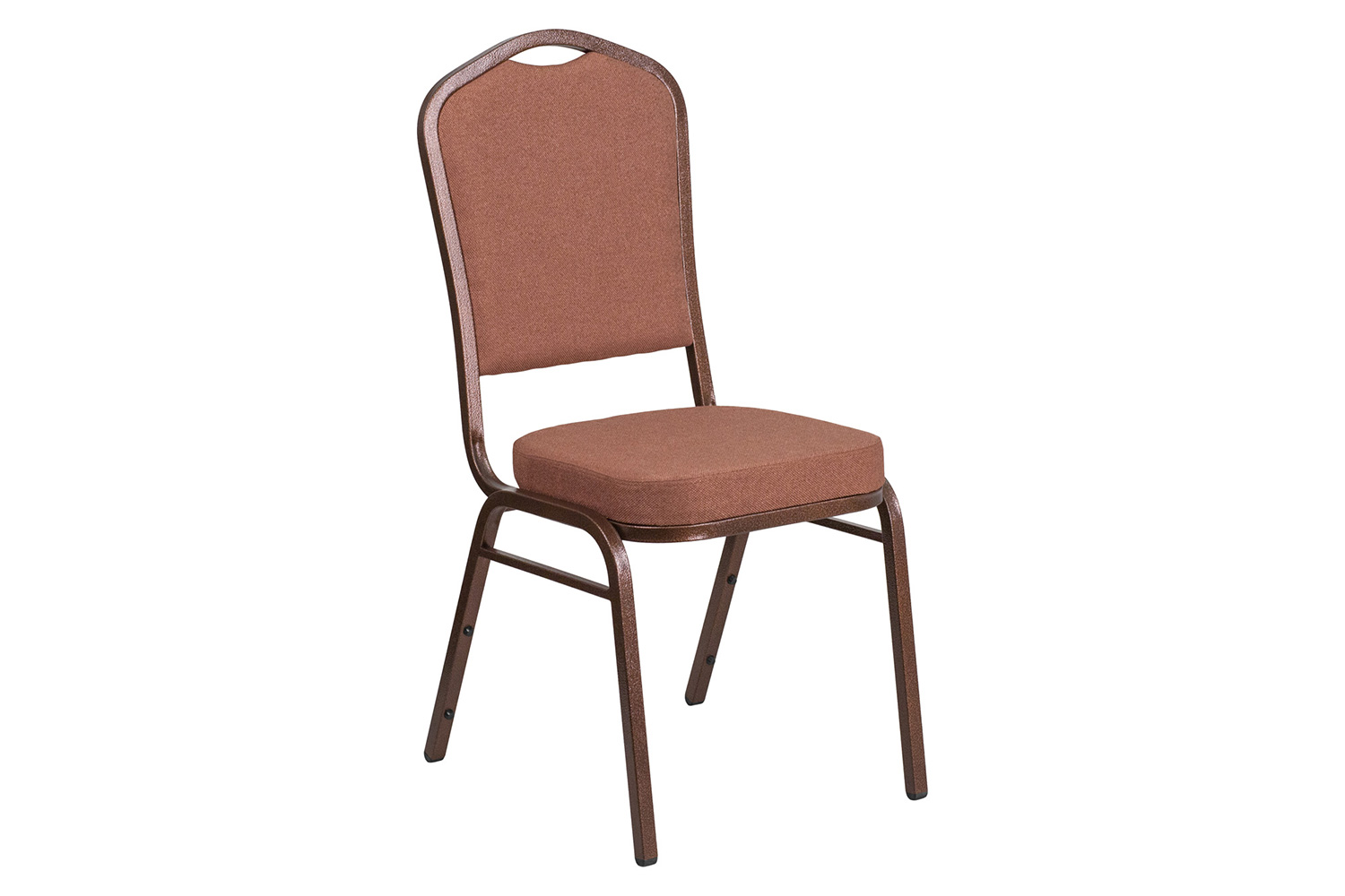 BLNK™ HERCULES Series Fabric Crown Back Stacking Banquet Chair with Copper Vein Frame - Brown