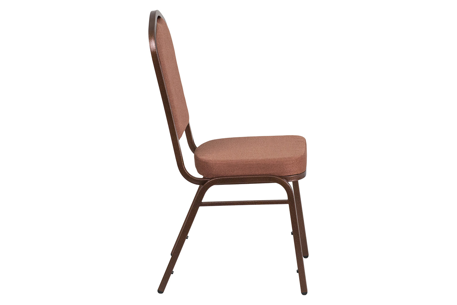 BLNK™ HERCULES Series Fabric Crown Back Stacking Banquet Chair with Copper Vein Frame - Brown