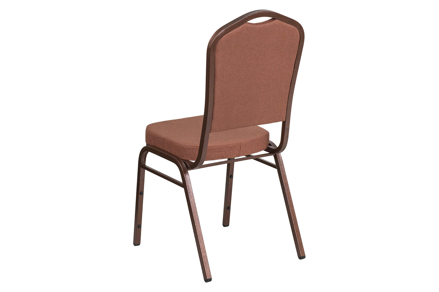 BLNK™ HERCULES Series Fabric Crown Back Stacking Banquet Chair with Copper Vein Frame - Brown