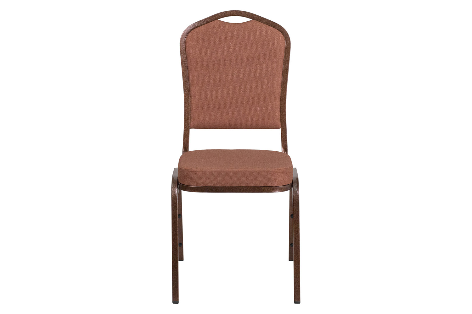 BLNK™ HERCULES Series Fabric Crown Back Stacking Banquet Chair with Copper Vein Frame - Brown