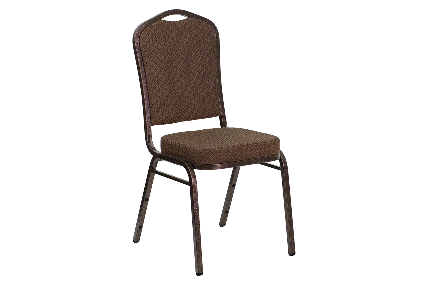 BLNK™ HERCULES Series Fabric Crown Back Stacking Banquet Chair with Copper Vein Frame - Brown Patterned