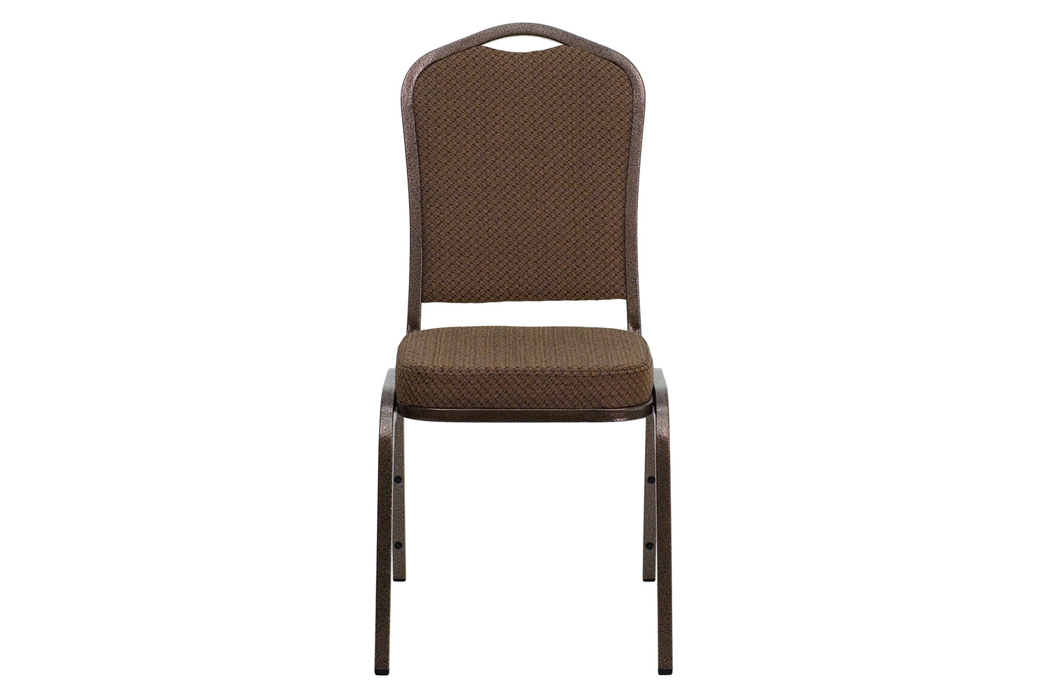 BLNK™ HERCULES Series Fabric Crown Back Stacking Banquet Chair with Copper Vein Frame - Brown Patterned