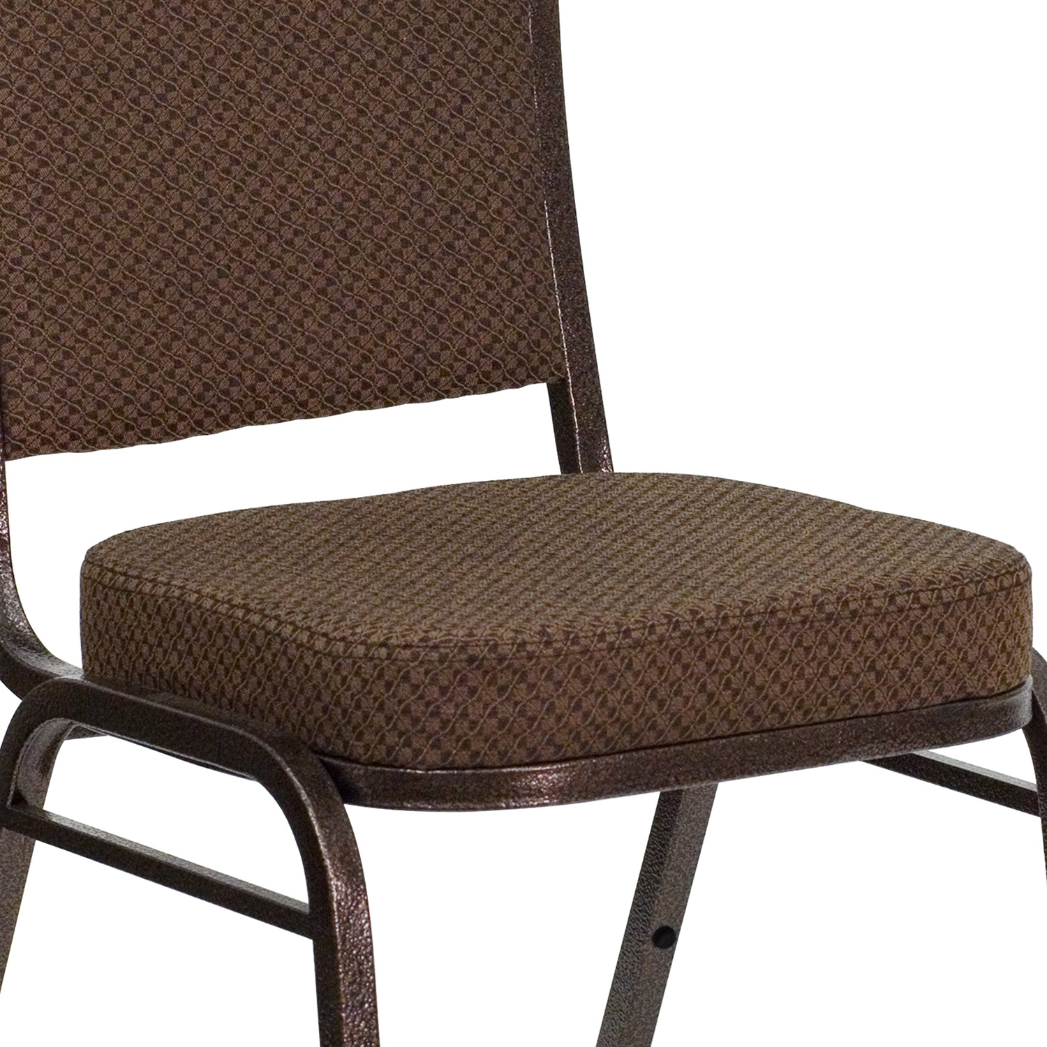 BLNK™ HERCULES Series Fabric Crown Back Stacking Banquet Chair with Copper Vein Frame - Brown Patterned