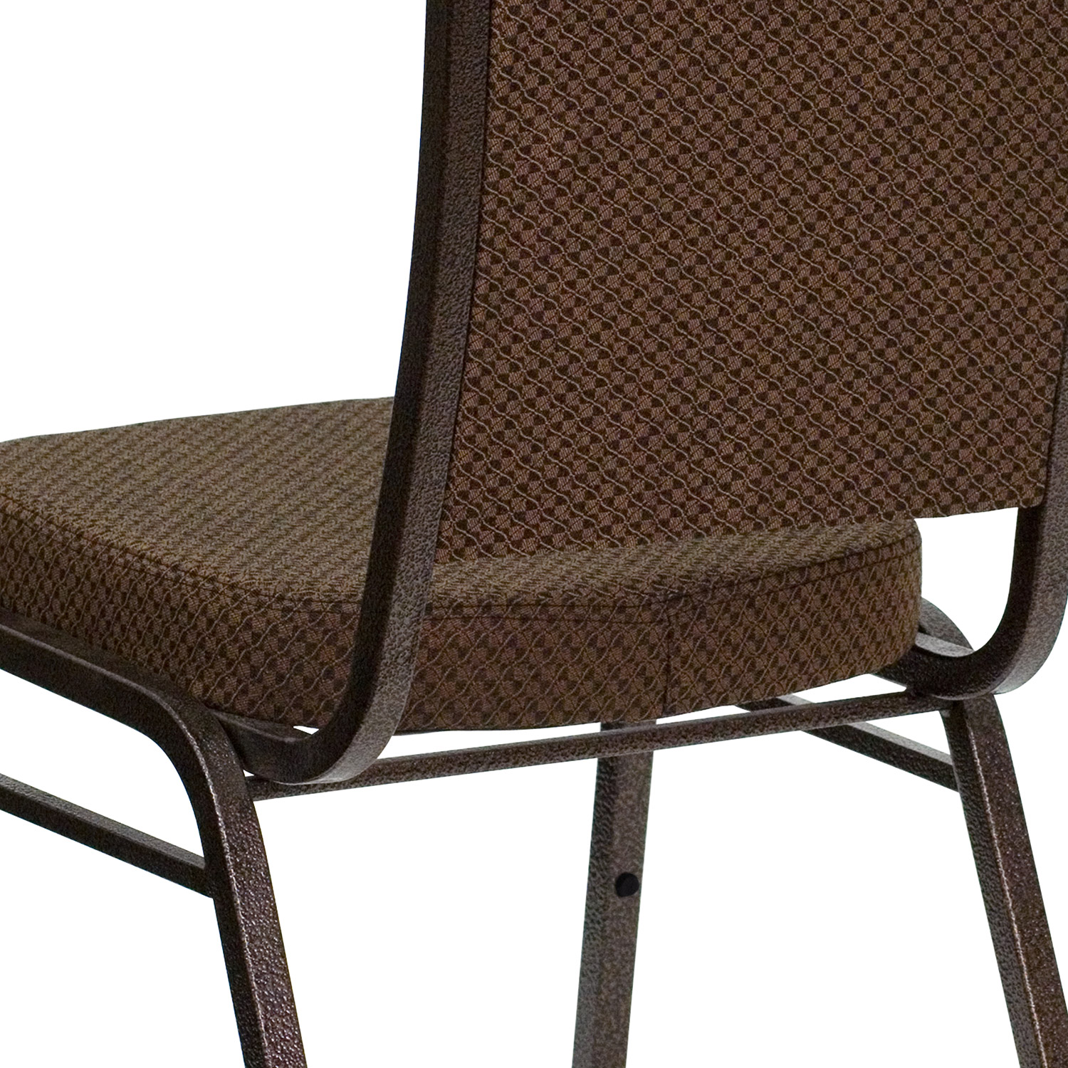 BLNK™ HERCULES Series Fabric Crown Back Stacking Banquet Chair with Copper Vein Frame - Brown Patterned