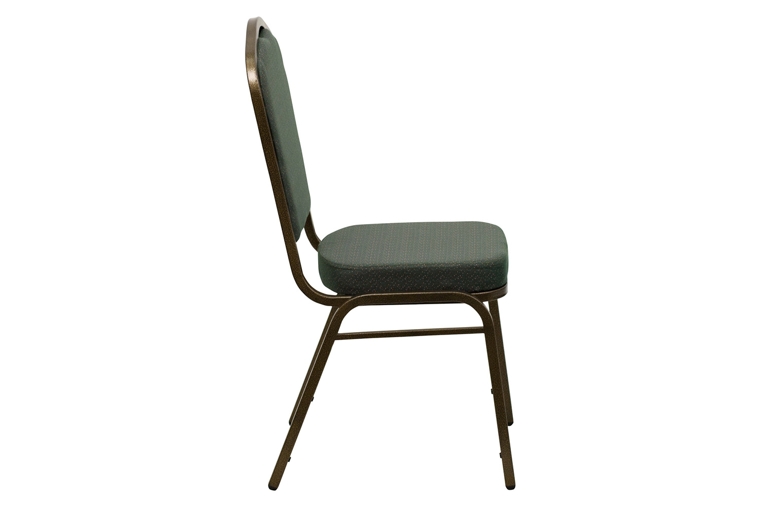 BLNK™ HERCULES Series Fabric Crown Back Stacking Banquet Chair with Gold Vein Frame - Green Patterned