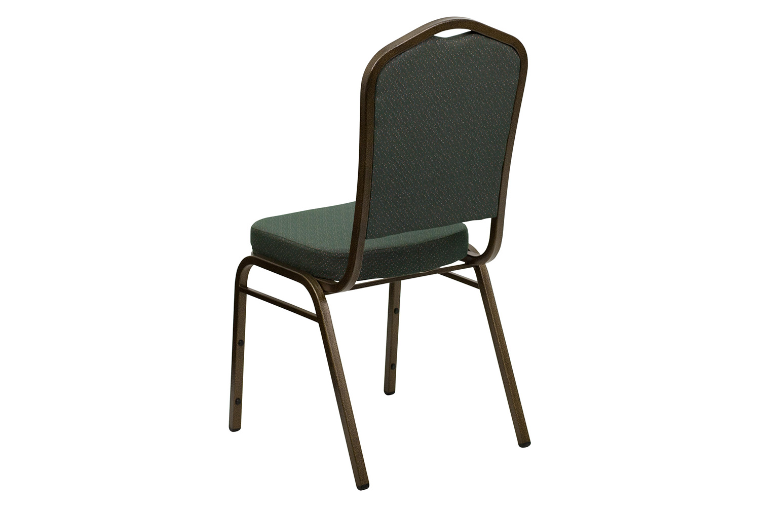 BLNK™ HERCULES Series Fabric Crown Back Stacking Banquet Chair with Gold Vein Frame - Green Patterned