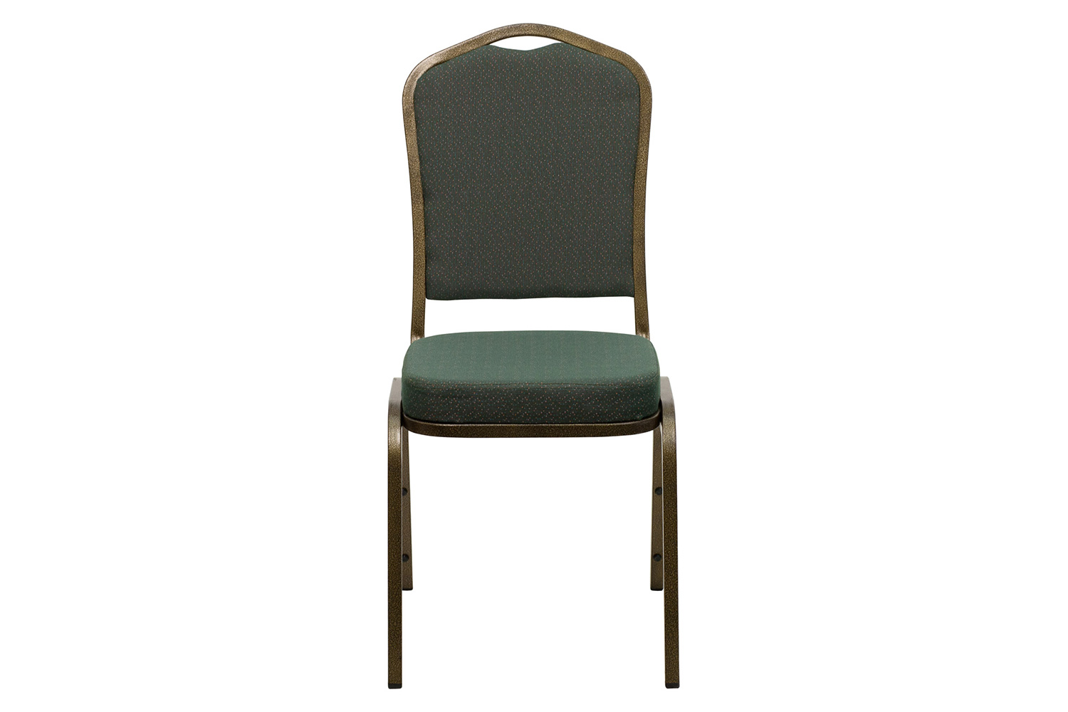 BLNK™ HERCULES Series Fabric Crown Back Stacking Banquet Chair with Gold Vein Frame - Green Patterned