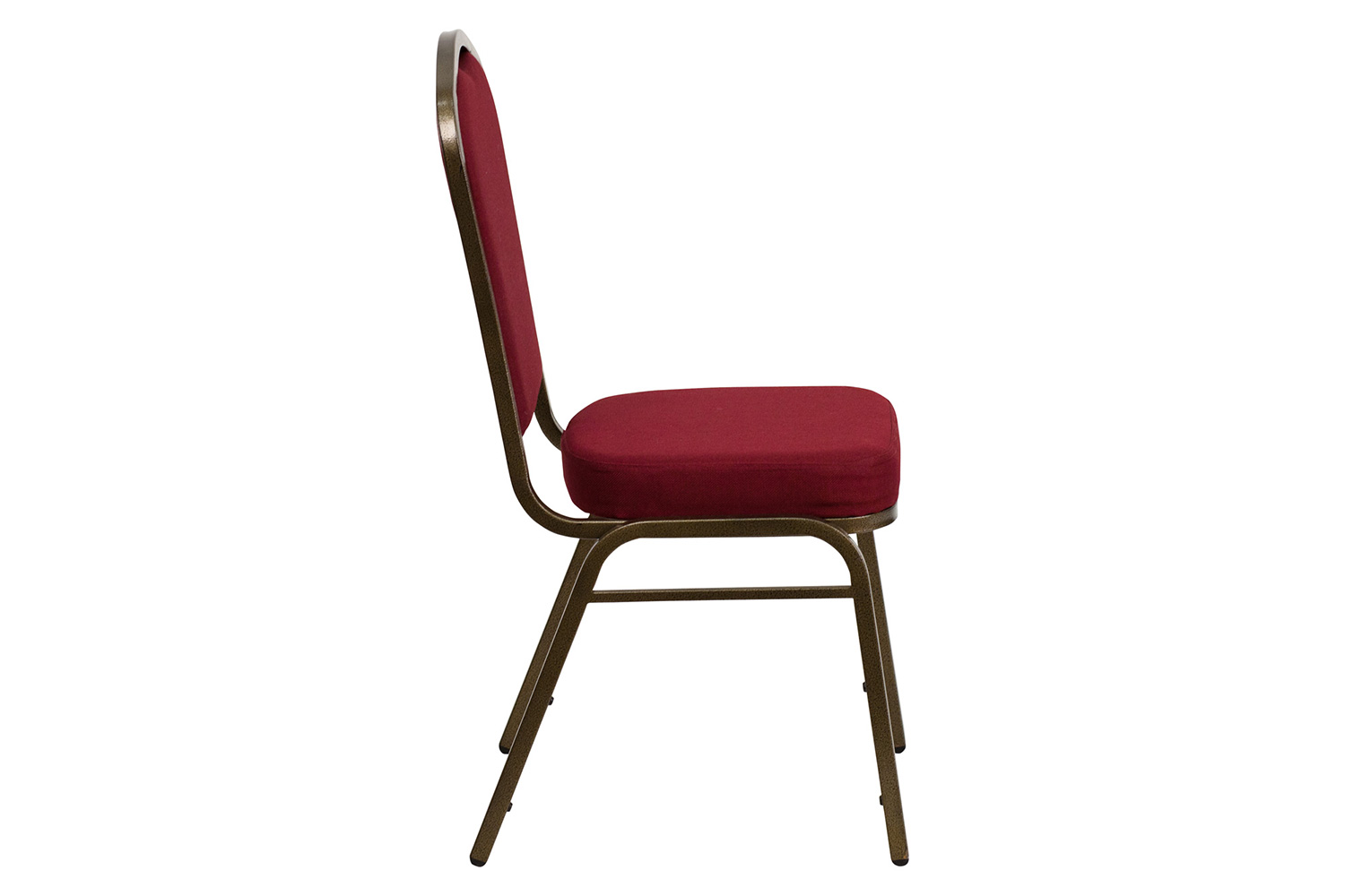 BLNK™ HERCULES Series Fabric Crown Back Stacking Banquet Chair with Gold Vein Frame - Burgundy