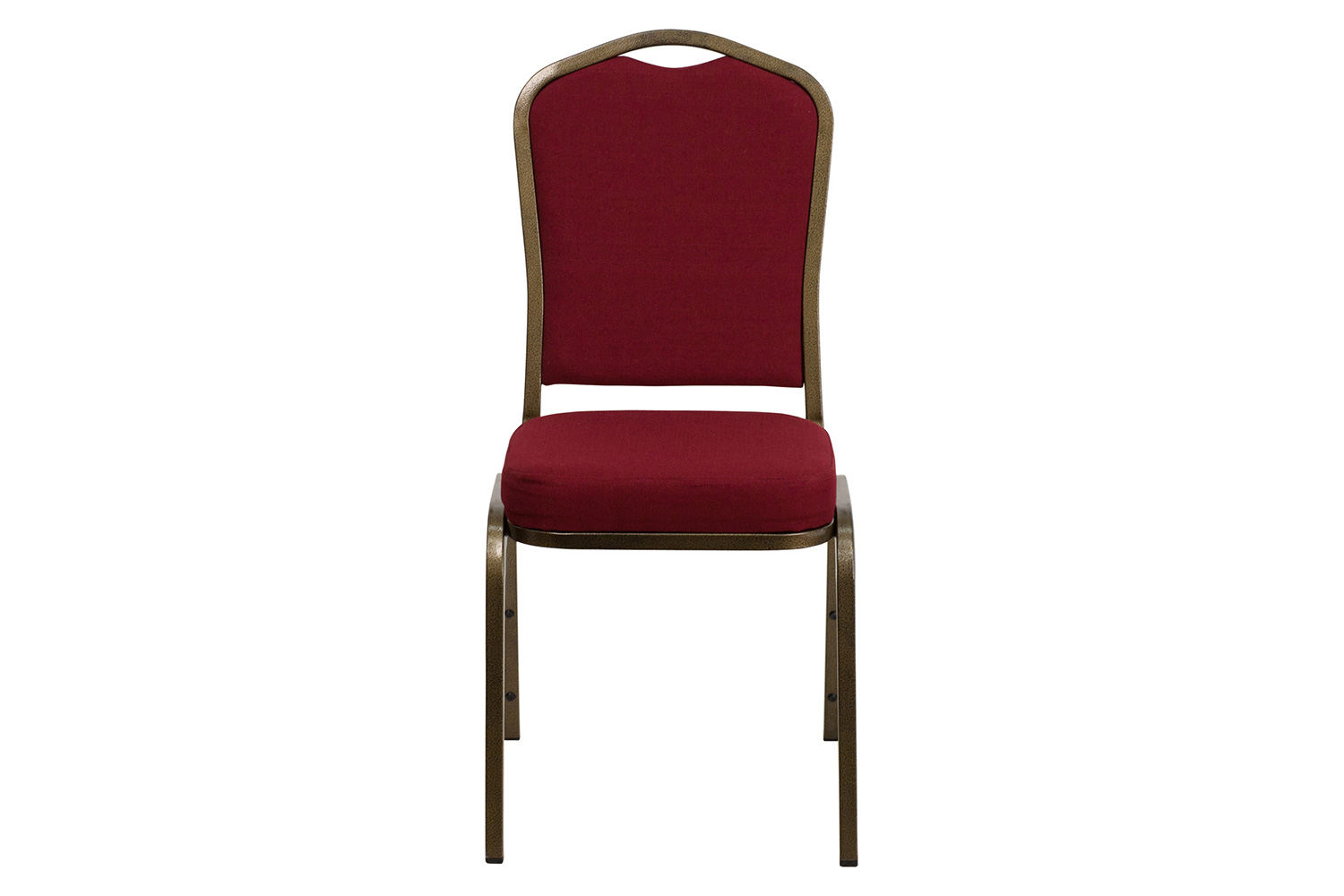 BLNK™ HERCULES Series Fabric Crown Back Stacking Banquet Chair with Gold Vein Frame - Burgundy