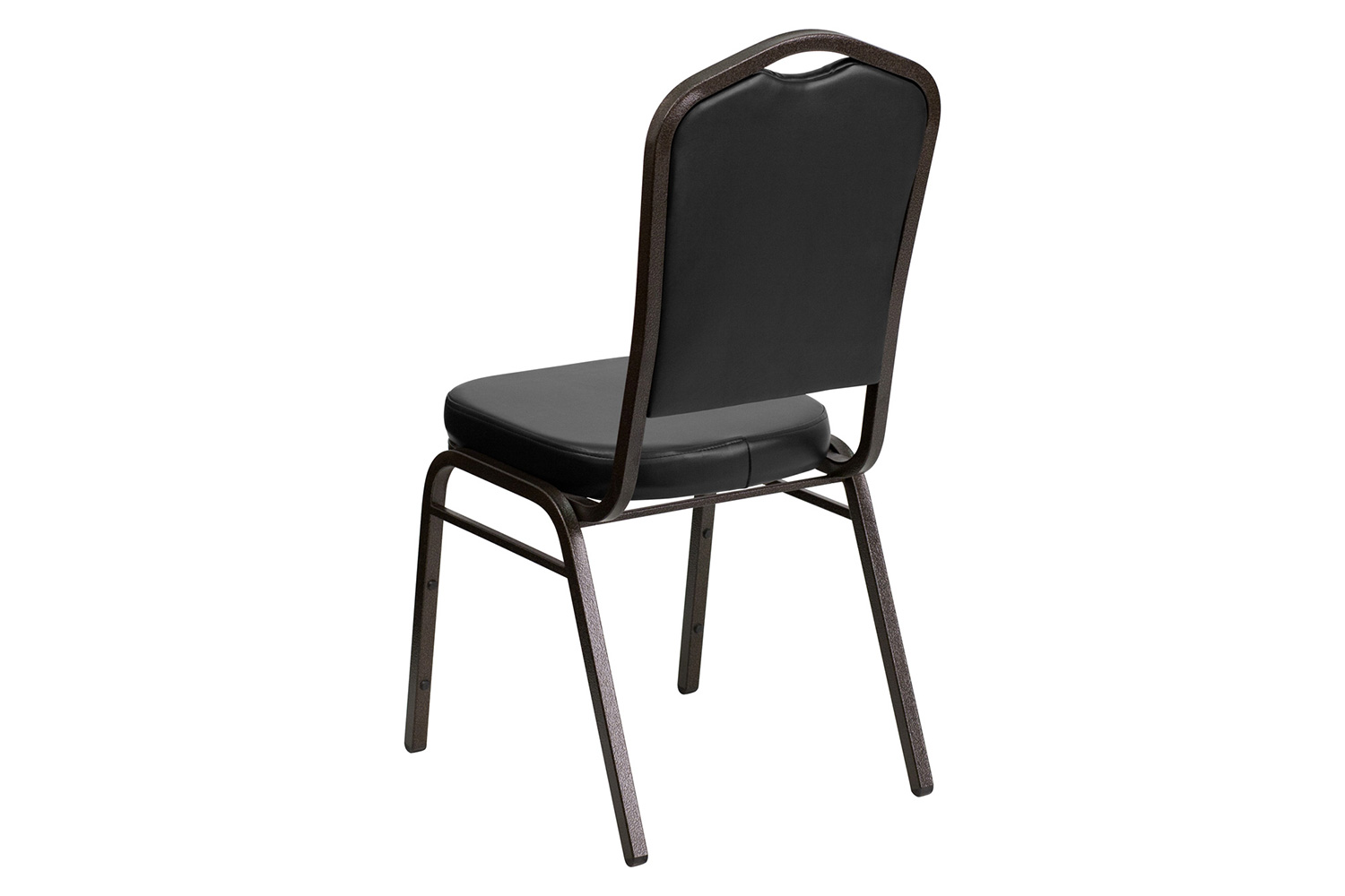 BLNK - HERCULES Series Vinyl Crown Back Stacking Banquet Chair with Gold Vein Frame