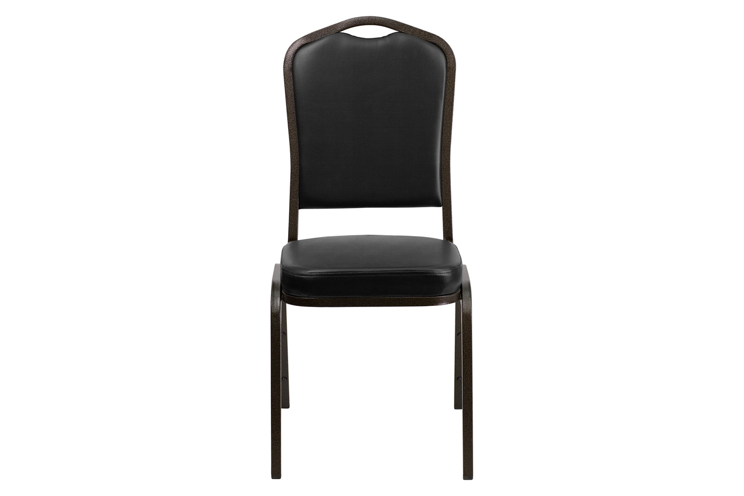 BLNK - HERCULES Series Vinyl Crown Back Stacking Banquet Chair with Gold Vein Frame