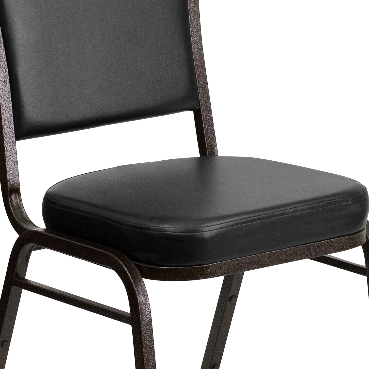 BLNK - HERCULES Series Vinyl Crown Back Stacking Banquet Chair with Gold Vein Frame