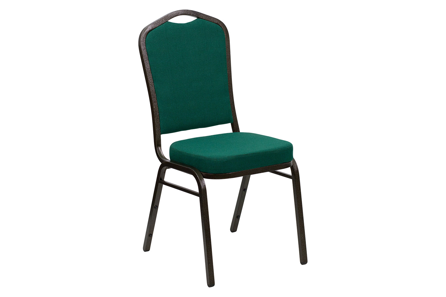 BLNK™ HERCULES Series Fabric Crown Back Stacking Banquet Chair with Gold Vein Frame - Green