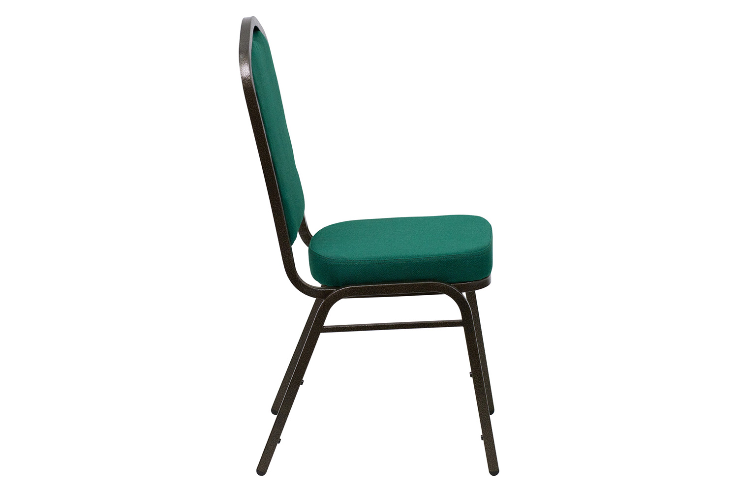 BLNK™ HERCULES Series Fabric Crown Back Stacking Banquet Chair with Gold Vein Frame - Green