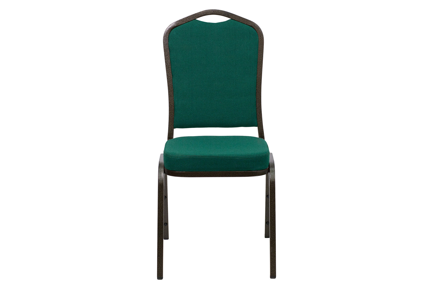 BLNK™ HERCULES Series Fabric Crown Back Stacking Banquet Chair with Gold Vein Frame - Green